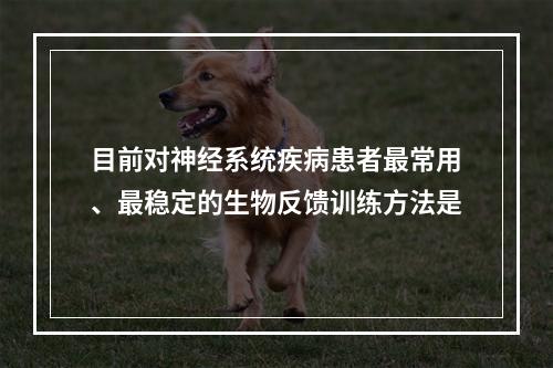 目前对神经系统疾病患者最常用、最稳定的生物反馈训练方法是