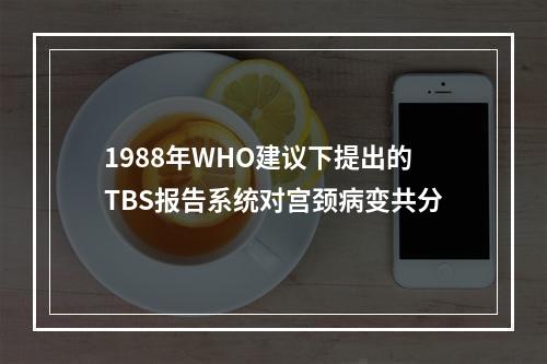 1988年WHO建议下提出的TBS报告系统对宫颈病变共分