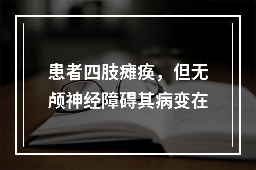 患者四肢瘫痪，但无颅神经障碍其病变在