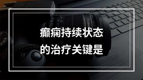 癫痫持续状态的治疗关键是