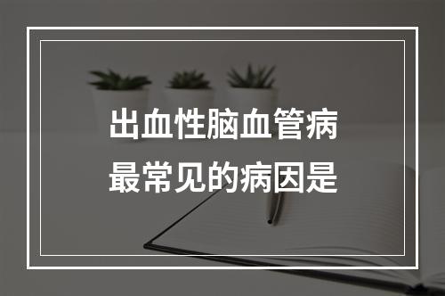 出血性脑血管病最常见的病因是