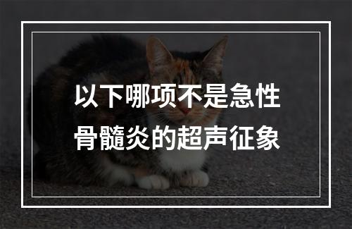 以下哪项不是急性骨髓炎的超声征象