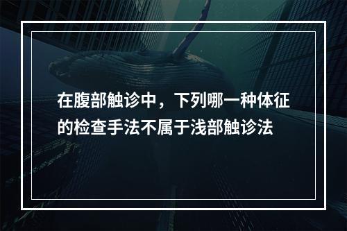 在腹部触诊中，下列哪一种体征的检查手法不属于浅部触诊法