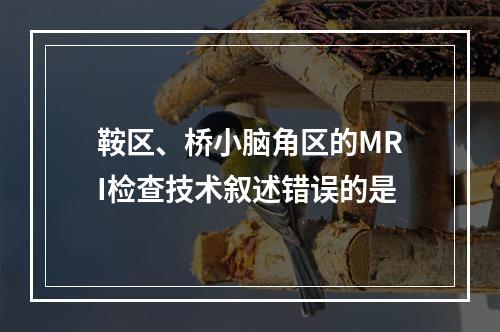 鞍区、桥小脑角区的MRI检查技术叙述错误的是