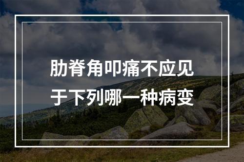 肋脊角叩痛不应见于下列哪一种病变