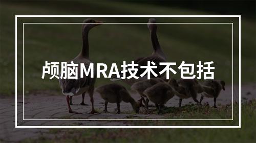 颅脑MRA技术不包括