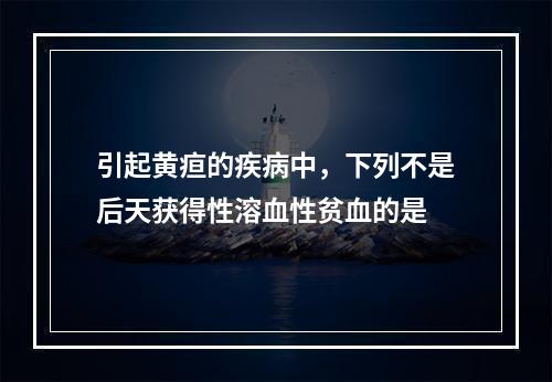 引起黄疸的疾病中，下列不是后天获得性溶血性贫血的是