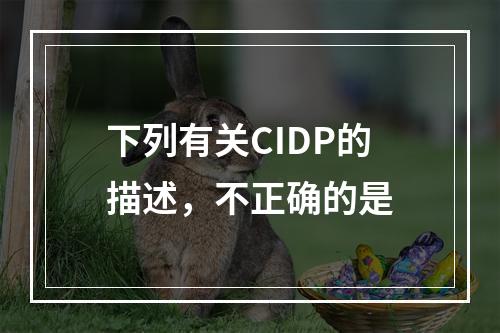 下列有关CIDP的描述，不正确的是