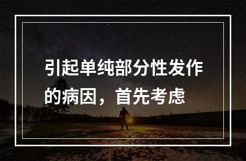 引起单纯部分性发作的病因，首先考虑