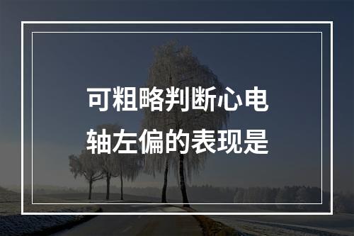 可粗略判断心电轴左偏的表现是