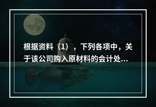 根据资料（1），下列各项中，关于该公司购入原材料的会计处理结