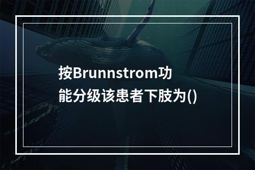 按Brunnstrom功能分级该患者下肢为()