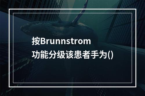 按Brunnstrom功能分级该患者手为()