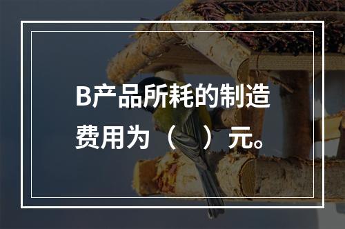 B产品所耗的制造费用为（　）元。