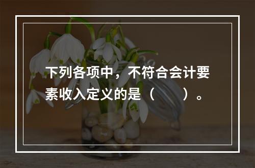 下列各项中，不符合会计要素收入定义的是（　　）。