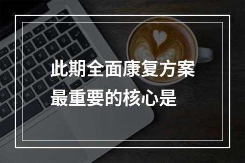 此期全面康复方案最重要的核心是