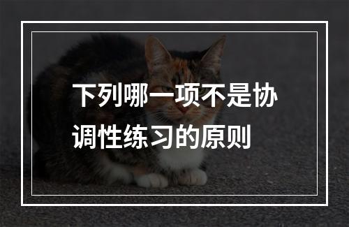 下列哪一项不是协调性练习的原则