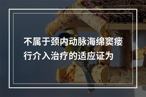 不属于颈内动脉海绵窦瘘行介入治疗的适应证为