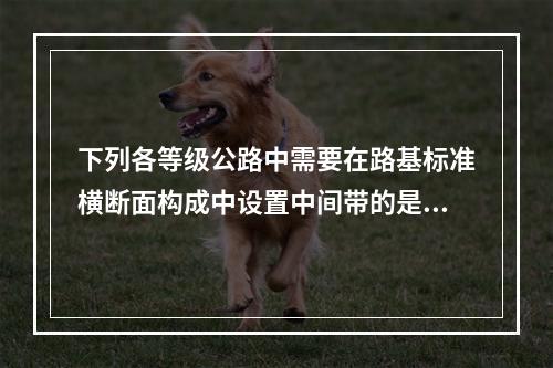 下列各等级公路中需要在路基标准横断面构成中设置中间带的是（）