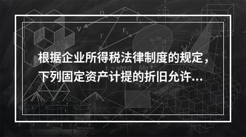 根据企业所得税法律制度的规定，下列固定资产计提的折旧允许在计