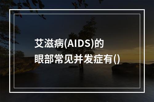 艾滋病(AIDS)的眼部常见并发症有()