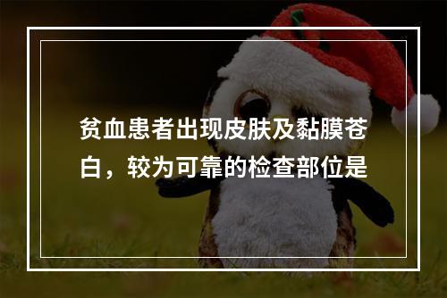 贫血患者出现皮肤及黏膜苍白，较为可靠的检查部位是