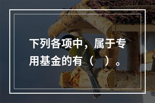 下列各项中，属于专用基金的有（　）。