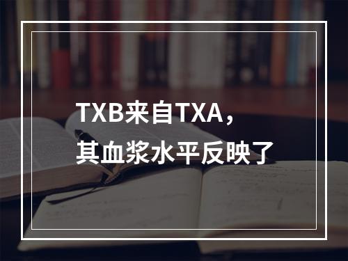 TXB来自TXA，其血浆水平反映了