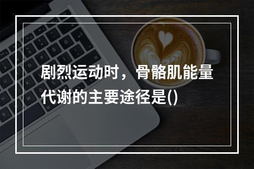 剧烈运动时，骨骼肌能量代谢的主要途径是()