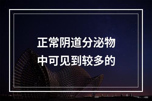 正常阴道分泌物中可见到较多的