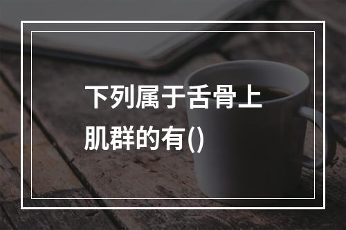 下列属于舌骨上肌群的有()