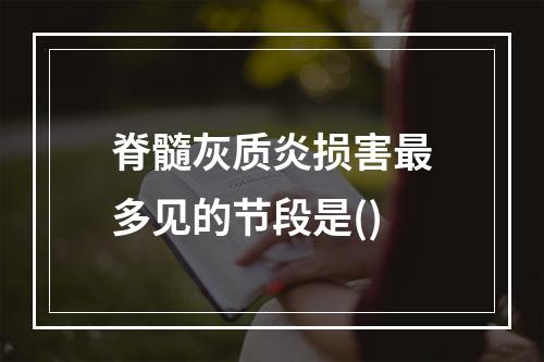 脊髓灰质炎损害最多见的节段是()