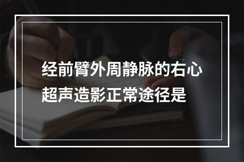 经前臂外周静脉的右心超声造影正常途径是