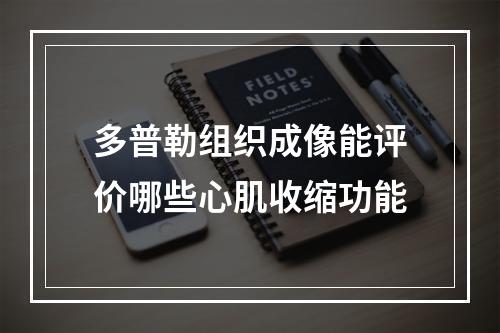 多普勒组织成像能评价哪些心肌收缩功能