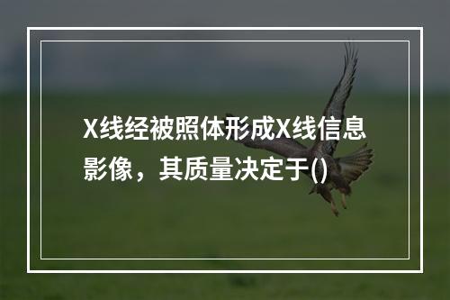 X线经被照体形成X线信息影像，其质量决定于()