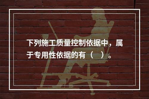 下列施工质量控制依据中，属于专用性依据的有（　）。