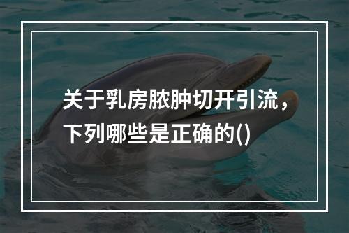 关于乳房脓肿切开引流，下列哪些是正确的()