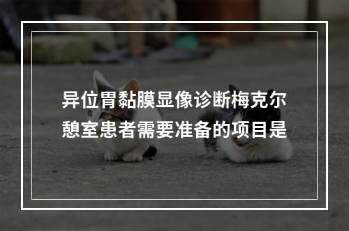 异位胃黏膜显像诊断梅克尔憩室患者需要准备的项目是