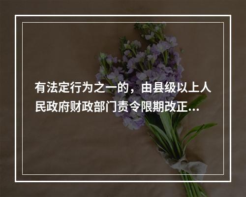 有法定行为之一的，由县级以上人民政府财政部门责令限期改正，可