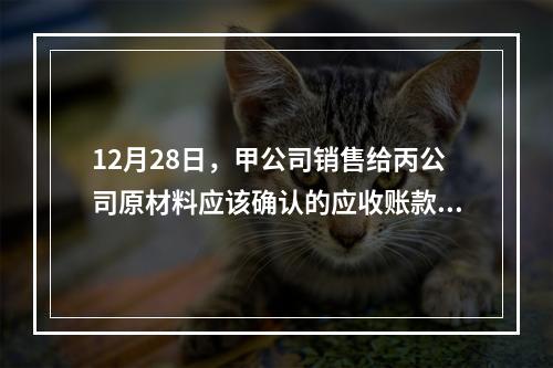 12月28日，甲公司销售给丙公司原材料应该确认的应收账款为（