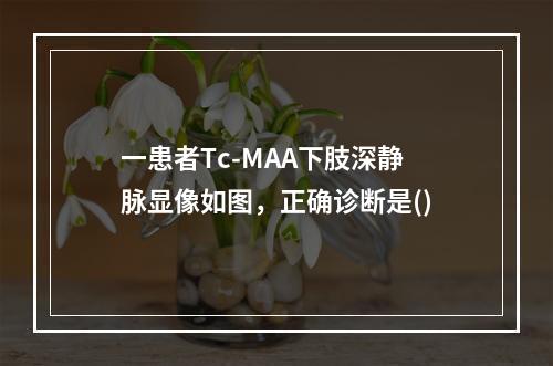 一患者Tc-MAA下肢深静脉显像如图，正确诊断是()