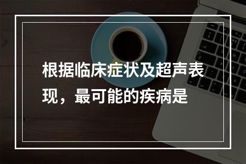 根据临床症状及超声表现，最可能的疾病是