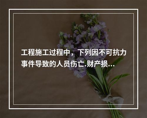 工程施工过程中，下列因不可抗力事件导致的人员伤亡.财产损失及