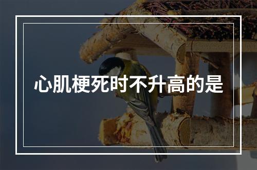 心肌梗死时不升高的是