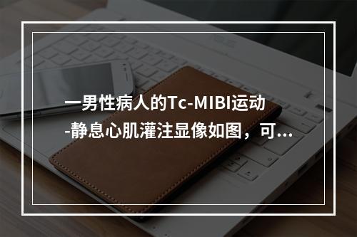 一男性病人的Tc-MIBI运动-静息心肌灌注显像如图，可能的