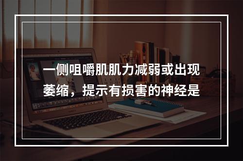 一侧咀嚼肌肌力减弱或出现萎缩，提示有损害的神经是