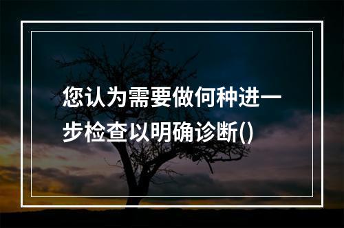 您认为需要做何种进一步检查以明确诊断()