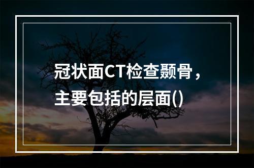 冠状面CT检查颞骨，主要包括的层面()