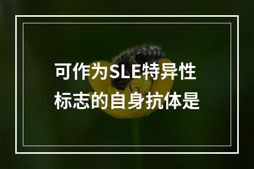 可作为SLE特异性标志的自身抗体是