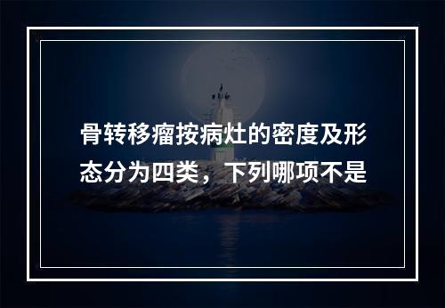 骨转移瘤按病灶的密度及形态分为四类，下列哪项不是